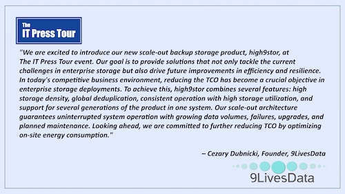 Joining our 65th Edition of the <a href="/ITPressTour/">The IT Press Tour</a> in Athens <a href="/9livesdata/">9LivesData</a>  R&amp;D company delivering advanced software research and development services #MultiCloud #SecondaryStorage #DataManagement #DataProtection #Hydrastor #ITPT