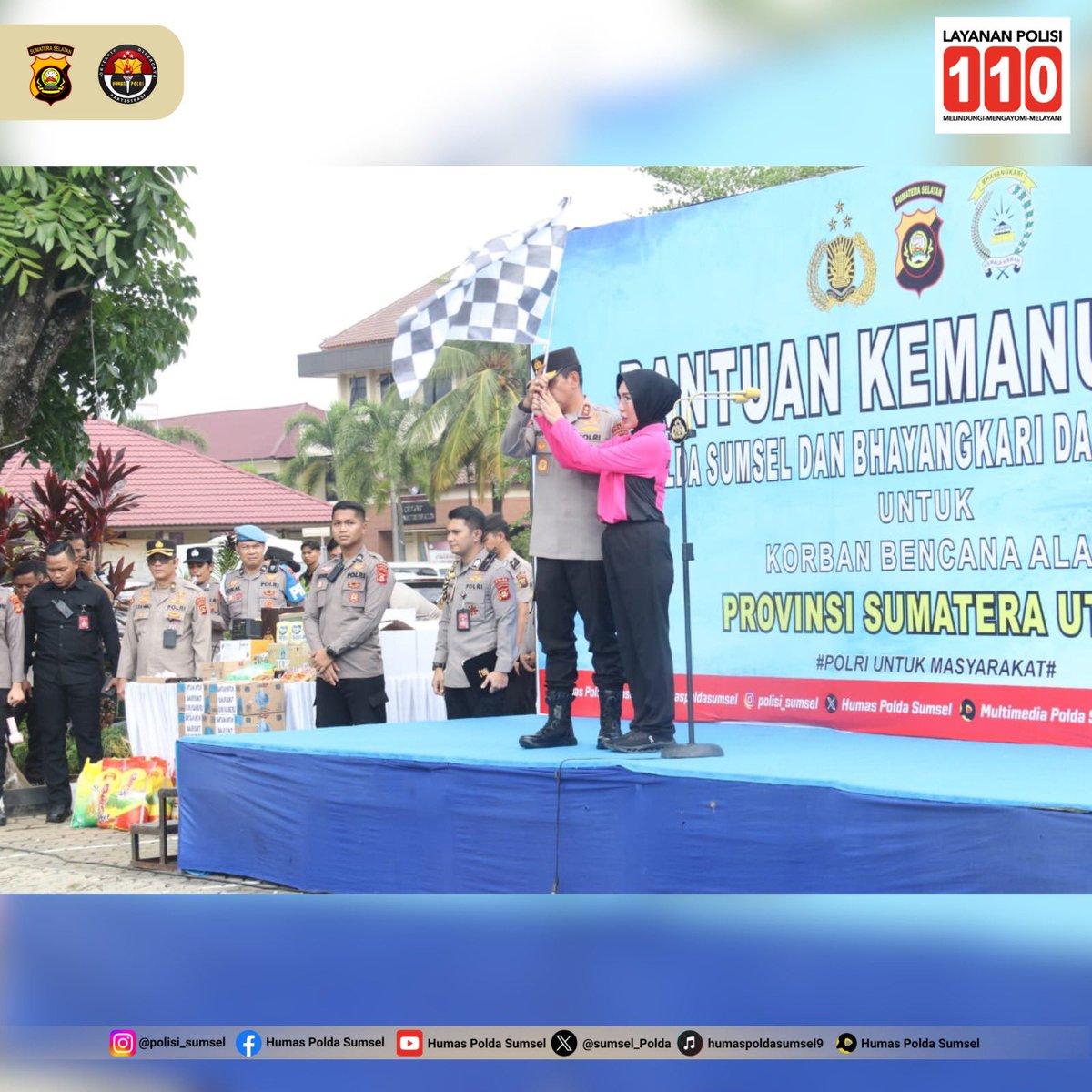 📰 POLDA SUMSEL LEPAS BANTUAN KEMANUSIAAN UNTUK KORBAN BENCANA DI PROVINSI SUMATERA UTARA

Polda Sumatera Selatan menggelar kegiatan pelepasan bantuan kemanusiaan untuk korban bencana alam di Provinsi Sumatera Utara pada Rabu (3/12/2025) pukul 13.30 WIB di depan Gedung Presisi