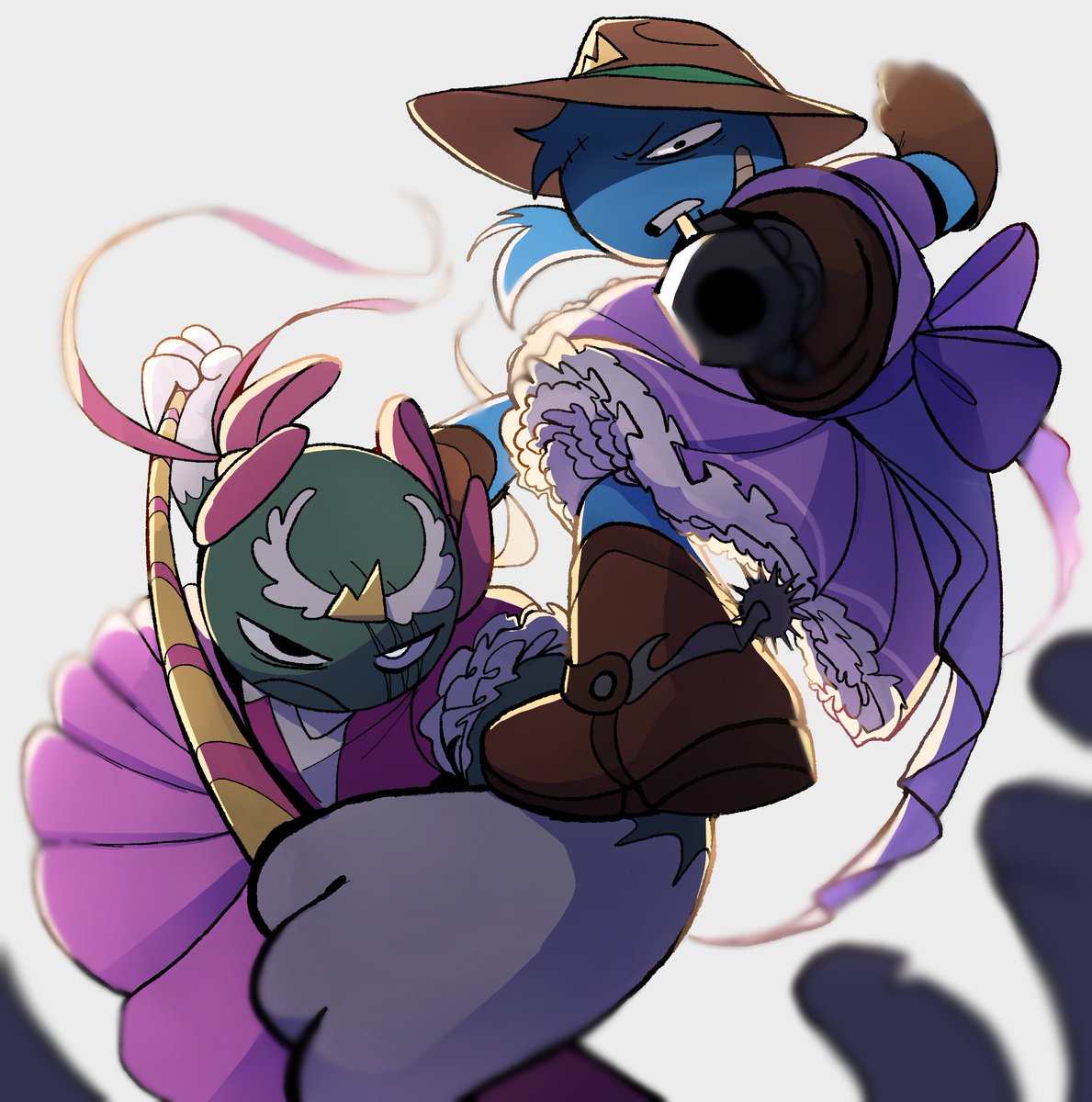 FallenOffPlanet's tweet image. Two men in dresses