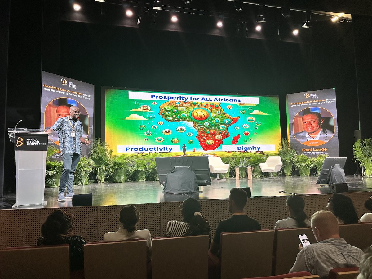 “Reclaiming Africa’s Narrative: Bitcoin and the power to define our future.” Using Bitcoin to create engines of productivity to earn and live in Bitcoin. Hear hear!! #ABC2025 #Machankura <a href="/femilonge/">Femi Longe</a>