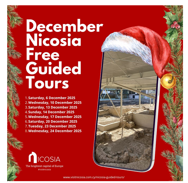 CastelliNicosia's tweet photo. December Free Guided Tours by the Nicosia T.B.
The NTB invites residents and visitors to enjoy a festive edition of its free guided tours this December, offering a magical way to experience the capital as it transforms into a sparkling Christmas city. https://t.co/HjgUsUYqrd https://t.co/PbVuLyF2bq