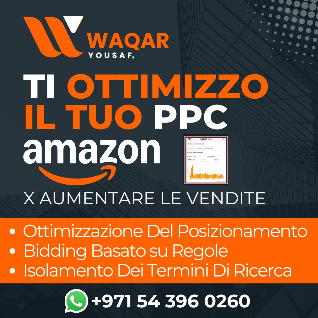 guerilla01's tweet photo. Ottimizzo il tuo Amazon PPC per aumentare le vendite! 🚀
Posizionamento migliore, bidding smart e ROI più alto.
Trasforma i clic in vendite. 💰📈
📞 +971 54 396 0260
#AmazonPPC #AmazonSeller #EcommerceItalia #Amazonit https://t.co/TnFMqbq2Gg