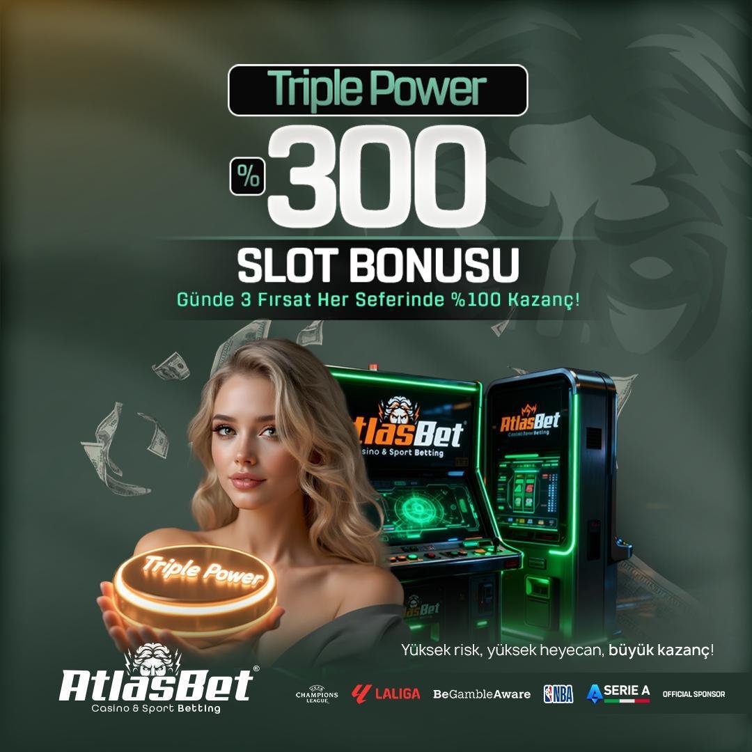 💥 Triple Power Dönemi Başladı!

🎰 %300 Slot Bonusu Seni Bekliyor!

🗓 Haftanın her günü, minimum 250₺ yatırımla bu özel bonustan günde tam 3 kez yararlanabilirsin!

🔥 Toplamda Triple Power etkisi! Kazanmaya hazır mısın?

➡️ GÜNCEL GİRİŞi t2m.io/atlasbetgiris