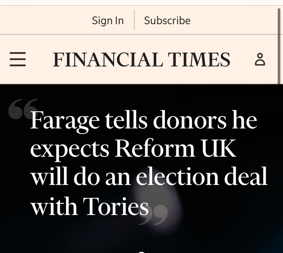 DarrenSelkus's tweet image. 🚨 FAKE NEWS ALERT

I was in the room.

Farage did not say Reform would do a deal with the Tories.
He said what everyone already knows: the Conservatives are heading for a wipeout next May in the Welsh, Scottish and local elections.