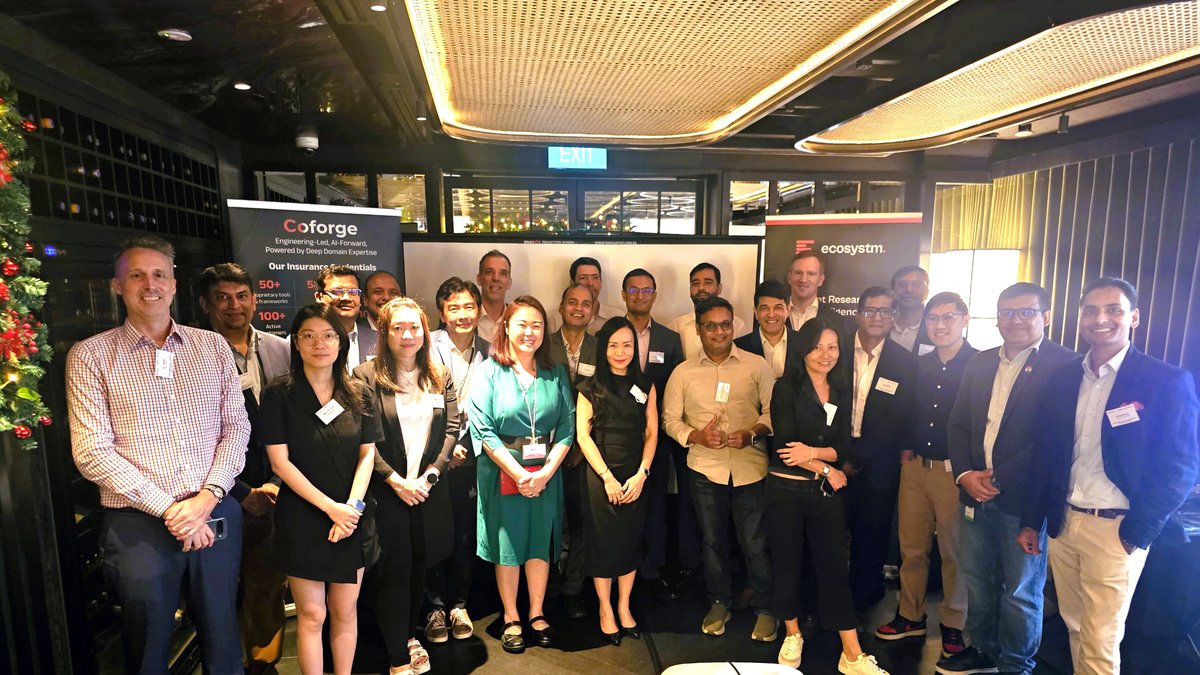 Coforge_Tech's tweet image. Great discussions at our Insurance Roundtable in Singapore with @ecosystm360 and @ServiceNow.

Industry leaders reflected on scaling AI, modernisation, GCCs, and smarter, AI-driven insurance.

Grateful to all who joined and shared insights.

#Insurance #AI #CoforgeCIMS