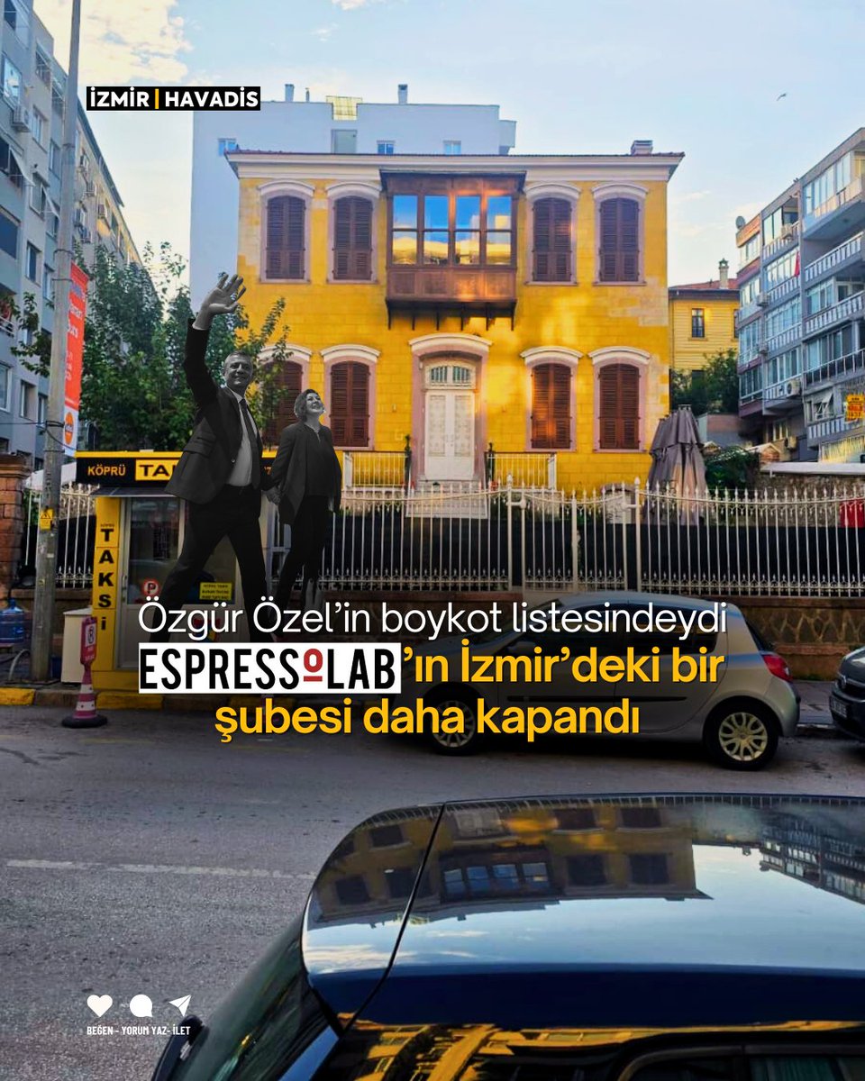 izmir_havadis's tweet image. Espressolab&apos;ın İzmir&apos;de bir şubesi daha kapandı.

CHP Genel Başkanı Özgür Özel&apos;in boykot listesindeki kahve zinciri Alsancak&apos;taki şubesinin ardından Küçükyalı&apos;daki tarihi köşk içinde olan şubesine de kilit vurdu.

#EspressoLab #özgürözel