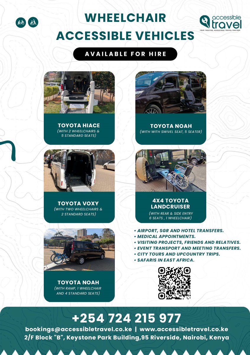 base10_'s tweet photo. Here’s how #AccessibleTravelKE is transforming inclusive travel in Kenya: accessible transport, trained staff for medical transfers, fully accessible safari packages, wheelchair rentals, and Kenyan Sign Language services for hospitality pros. #WorldDisabilityDay https://t.co/lCGafoYlGE