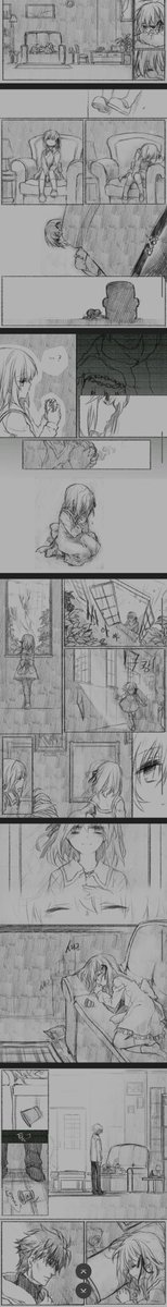 문제의 추가페이지 파트... 저기 발 까딱이는 컷부터 목걸이 차고 소파에 잠드는 컷까지가 당시  1시간인가 쓱삭그려서 넘김(이걸 왜 기억하냐면 전날 파일 넘겼는데 페이지 편집 잘못했다고 인쇄소 연락와서 새벽에 그려서 그날 아침 9시에 뽑았기 때문)