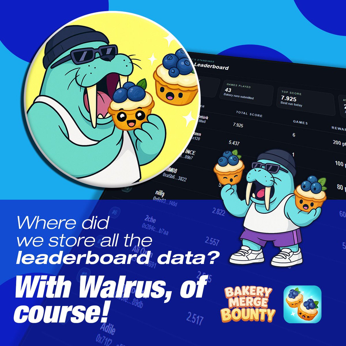 "With #Walrus of course" 🌊

Now you can access leaderboard data in our website, leaderboard is safe and reliable with <a href="/WalrusProtocol/">Walrus 🦭/acc</a> <a href="/SuiNetwork/">Sui</a> 💧