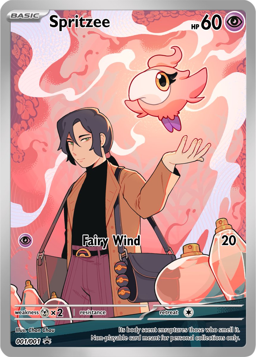Wanted to make a Pokemon card with my OC on it.