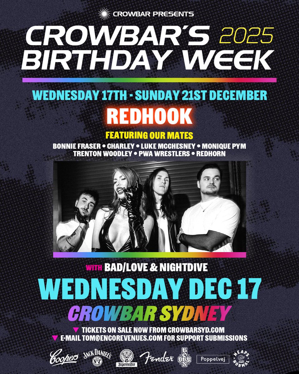 weareredhook's tweet photo. WE’RE GONNA NEED A BIGGER GREEN ROOM… 💥

Tickets goin fast for the most wholesome party of the year Sydney don’t say we didn’t warn ya xx

🎟️ https://t.co/V7fY7h8eCj https://t.co/1jKOwsgj5S