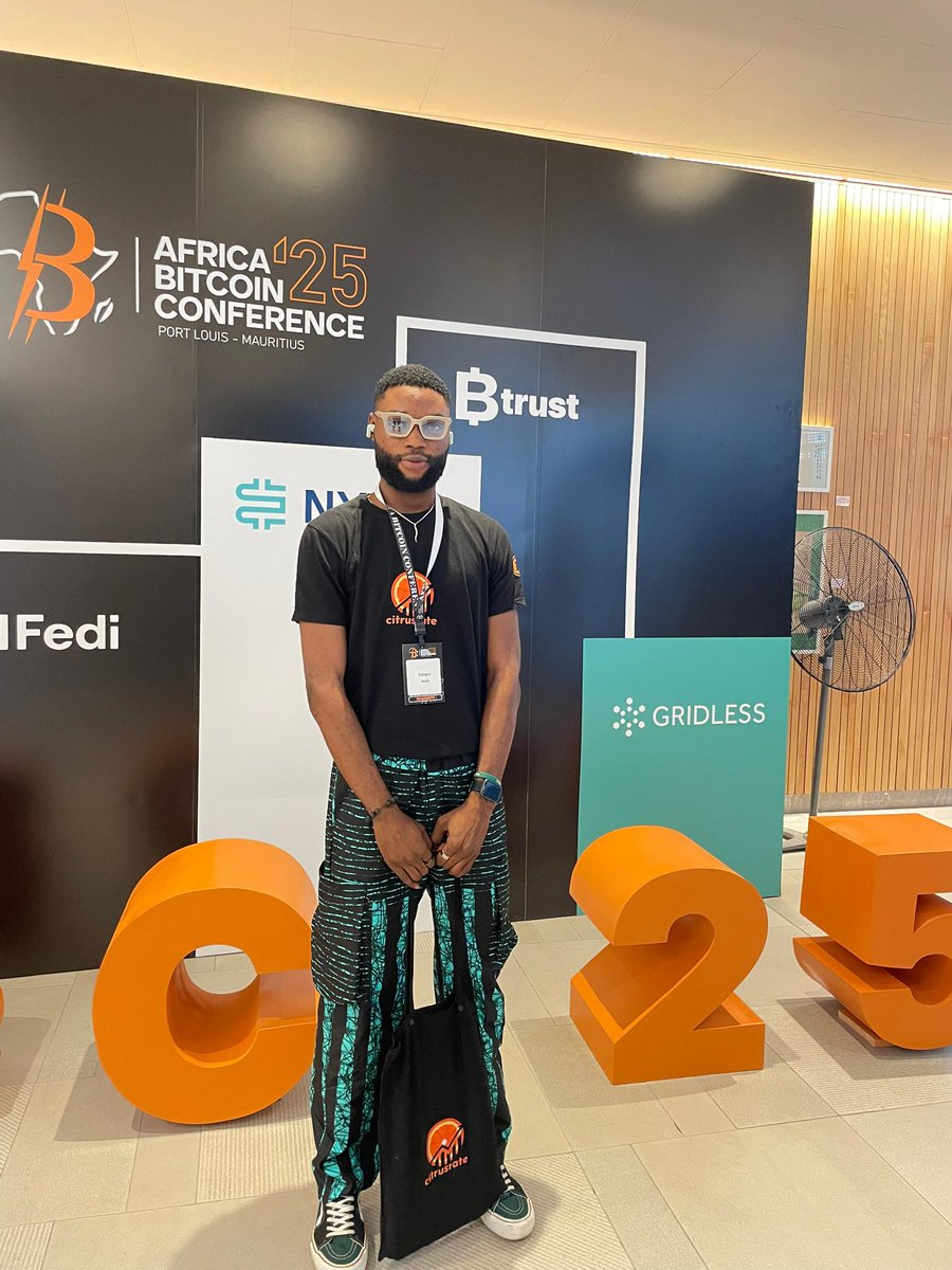 citrusrate's tweet image. Our founder just touched down at @AfroBitcoinOrg Africa’s largest Bitcoin conference, and the atmosphere is charged with brilliance 🤗. 

Mauritius is buzzing with builders, visionaries, and ecosystem shapers. Updates dropping soon, don’t blink 👀
#ABC2025 #Citrusrate