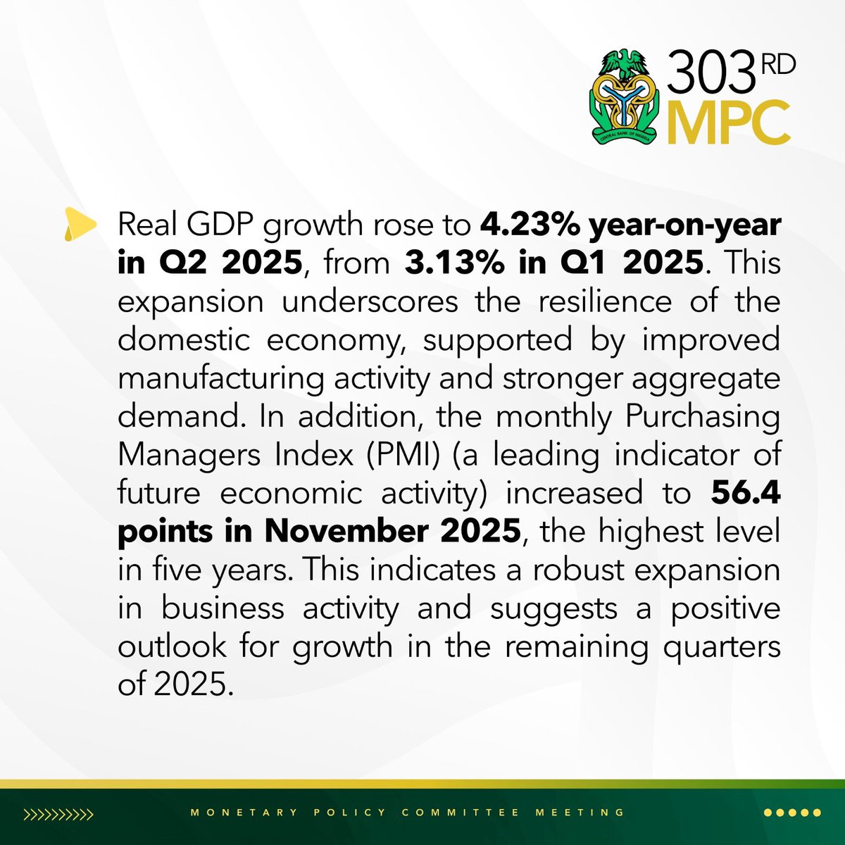 cenbank's tweet image. What you need to know about the 303rd MPC Decisions.

Kindly visit the CBN website to read more : cbn.gov.ng/Out/2025/CCD/F…

#MPC
#CBN