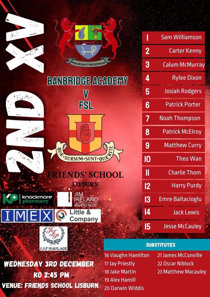 Our 2nd XV squad for the opening game in the 2nd XV cup this afternoon. Good luck, boys! 💪🏉