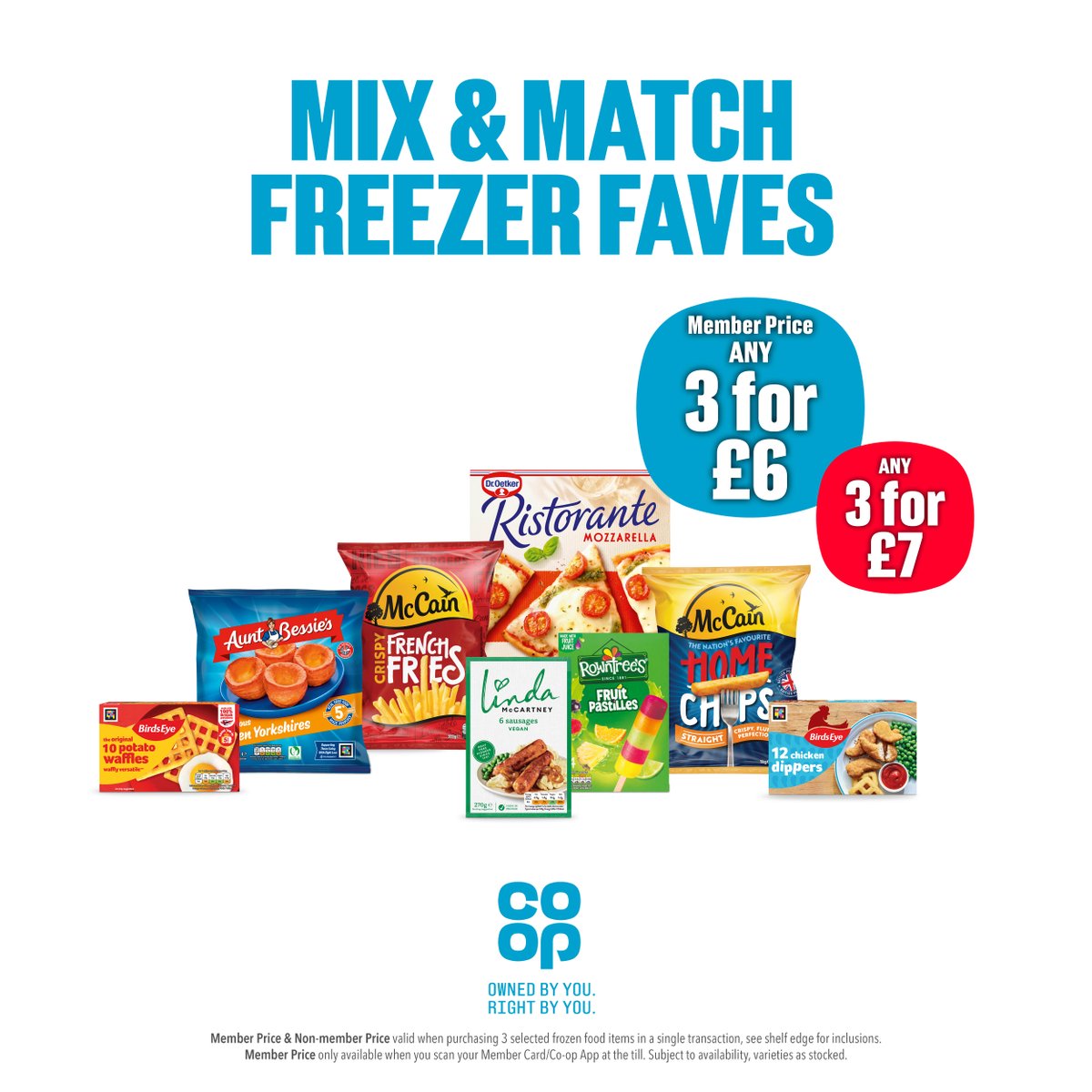 StuartReaks's tweet photo. Mix &amp; Match frozen food! Grab 3 freezer faves from your local @coopuk for £6 if you're a Co-op Member. Non-member price £7. Get yours in-store or online ➡️ https://t.co/587FKJ5Mem https://t.co/dBZmjSo4ND