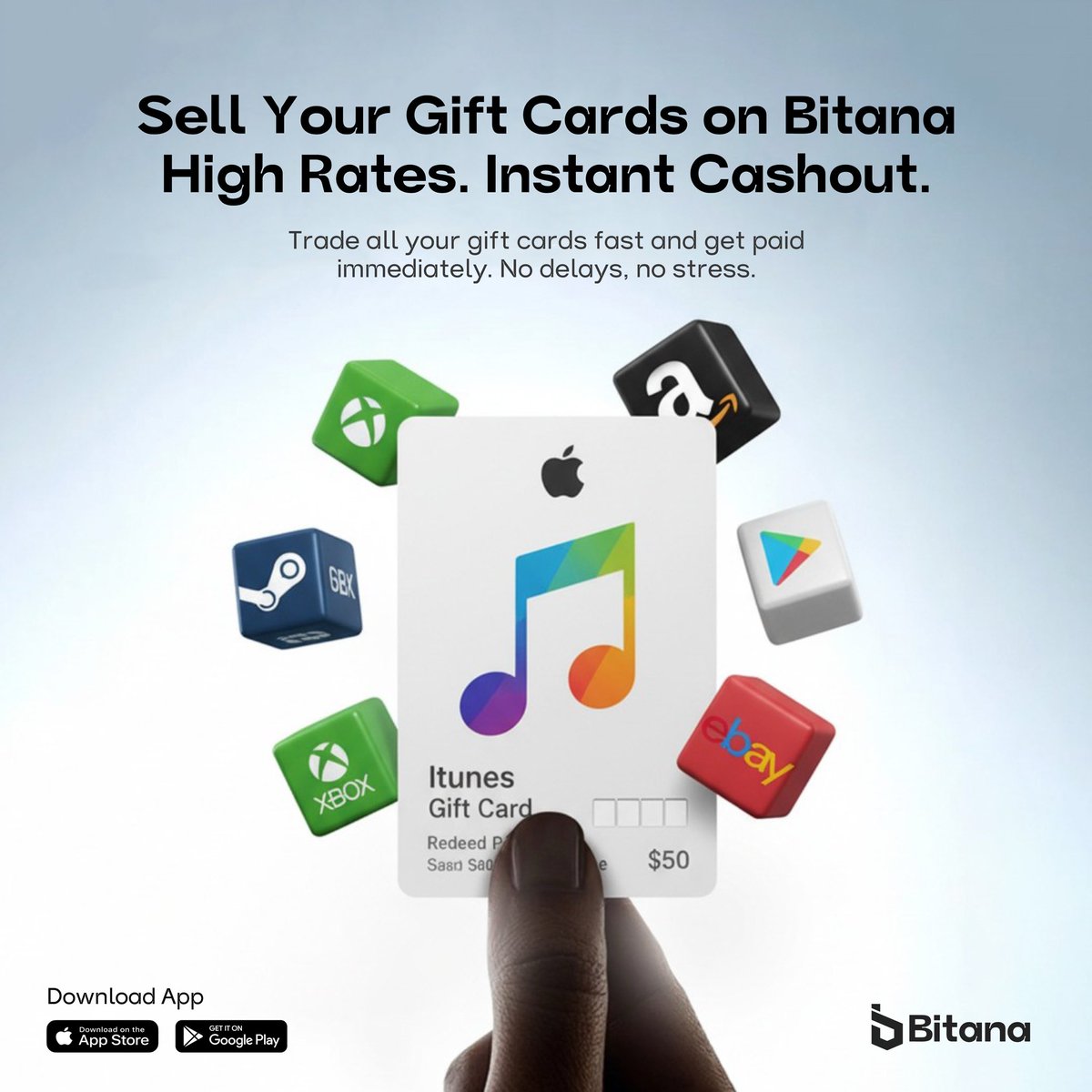 Bitana_official's tweet photo. If your gift card isnโt making you moneyโฆ wyd? ๐
Hop on Bitana and cash out immediately. Donโt be slow.
#Bitana #HighRates #GiftCardExchange #FastCash #SoftLifeStarter #EarnWithEase https://t.co/DYeWWIdeoM