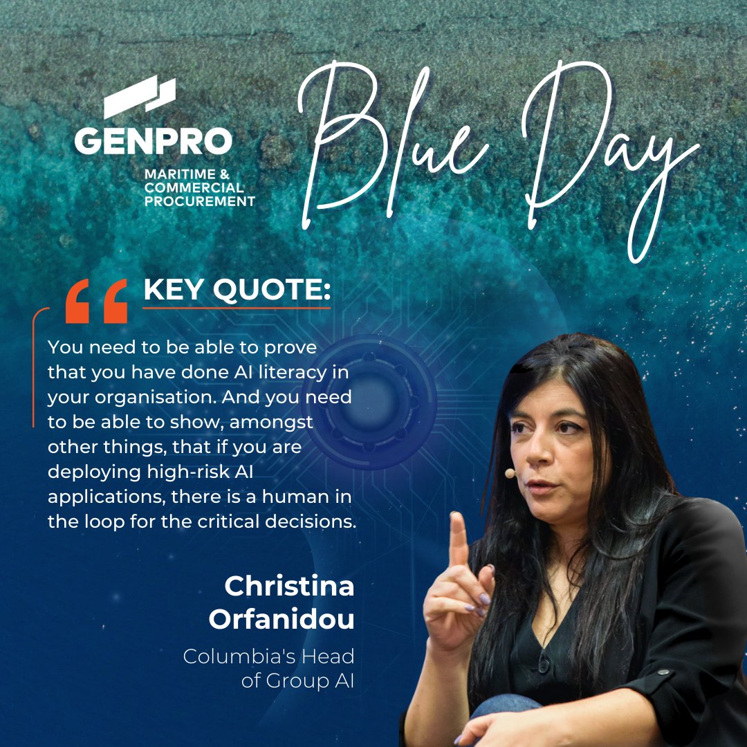 genpro_GO's tweet image. During the recent Blue Day fireside chat, panel speaker Christina Orfanidou stressed the need for responsible AI governance.

#GenPro #BlueDay2025 #AI