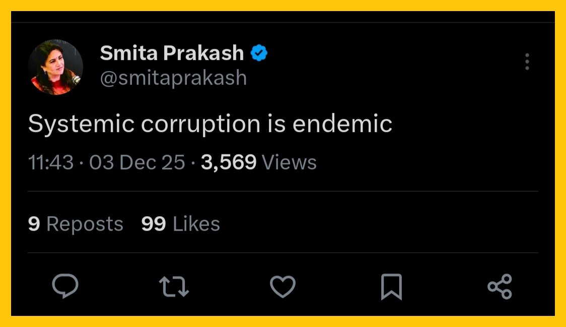 Nher_who's tweet image. When Congress was in power, Congress was blamed for Corruption

When BJP is in power, Blame system for the Corruption.

Journalism at its best.