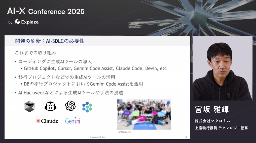 #aixconf さすがAISDLCへの注目。みみーさんはメルカリ時代アジャイル推進をやられてる印象が強くて、やはりこのへんは注目されてるのさすが。みみーさんがおしすすめるAI駆動開発がどうなるのか楽しみ