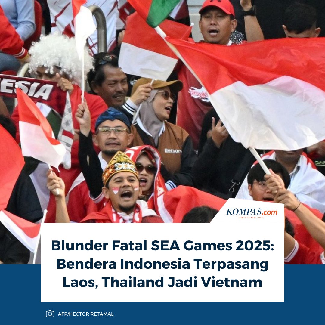 sportskompascom's tweet photo. Blunder fatal dilakukan panitia SEA Games 2025 terkait salah pemasangan bendera peserta saat mengumumkan jadwal pertandingan.
Baca selengkapnya: https://t.co/zMywWIGRkY
~RS #SEAGames2025 #bendera #Thailand https://t.co/xOjvr40YjO