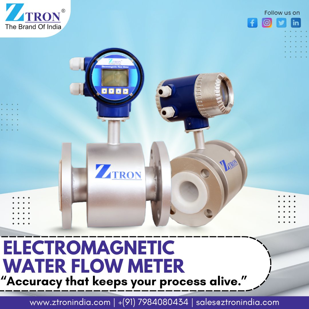ztronindia's tweet image. Ensure precise water flow measurement with ZTRON’s Electromagnetic Water Flow Meter—built for accuracy, durability &amp;amp; zero-maintenance performance.
🌐 ztronindia.com | 📞 +91 7984080434
#FlowMeter #WaterManagement #ZTRON #Instrumentation #MadeInIndia