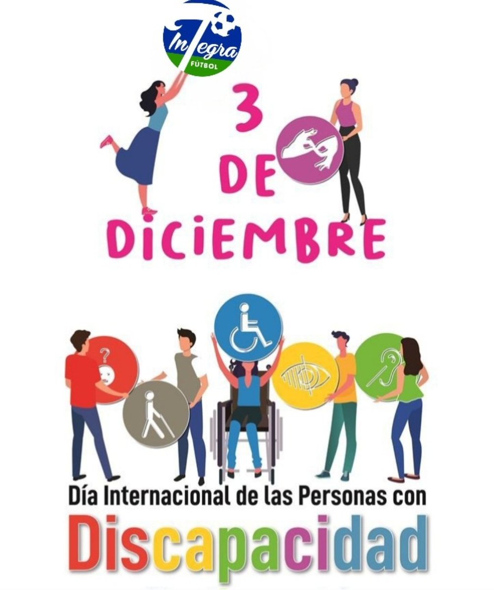 integra_futbol's tweet photo. Hoy, 3 de diciembre es el #DiaInternacionalDeLasPersonasConDiscapacidad
Este día tiene como objetivo promover los derechos y el bienestar de las personas con discapacidad. Trabajar juntos por una sociedad inclusiva, sin barrera e integrada es primordial.
#Igualdad #Inclusion https://t.co/Gv6r0GdnJH