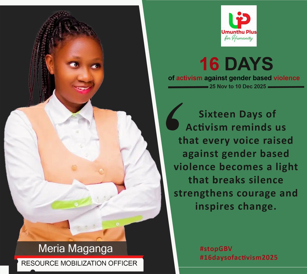 Speaking up on gender-based violence kickstarts  progress.
#SpeakUp #breakthesilence #16daysofactivism2025