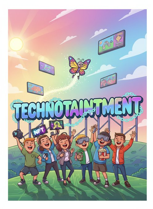 juliusalmighty5's tweet image. &quot;Welcome to Technotainment 🌈✨   Where NFTs fly, VR dreams soar, and the future feels this fun! 🚀🦋 #Technotainment #Web3Vibes #DigitalPlayground&quot; @_technotainment