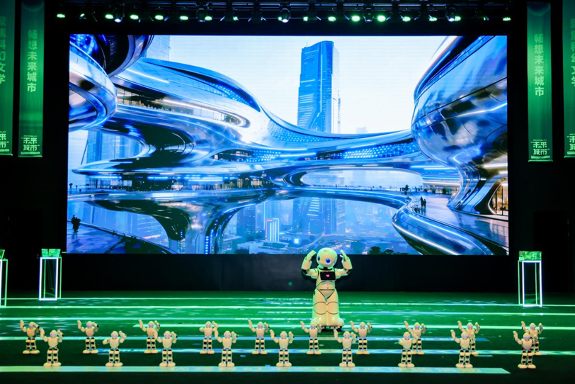 Scififoundation's tweet photo. 26th Shenzhen Reading Month launched with the announcement of the 2025 "Future City" Sci-Fi Awards🏆!  The event, themed "AI Era Loves Reading," showcased digital human recommenders &amp; AI-animated covers, merging tech and literature to explore urban futures. 🚀🤖 #Shenzhen #SciFi https://t.co/msBUpD9Ktm