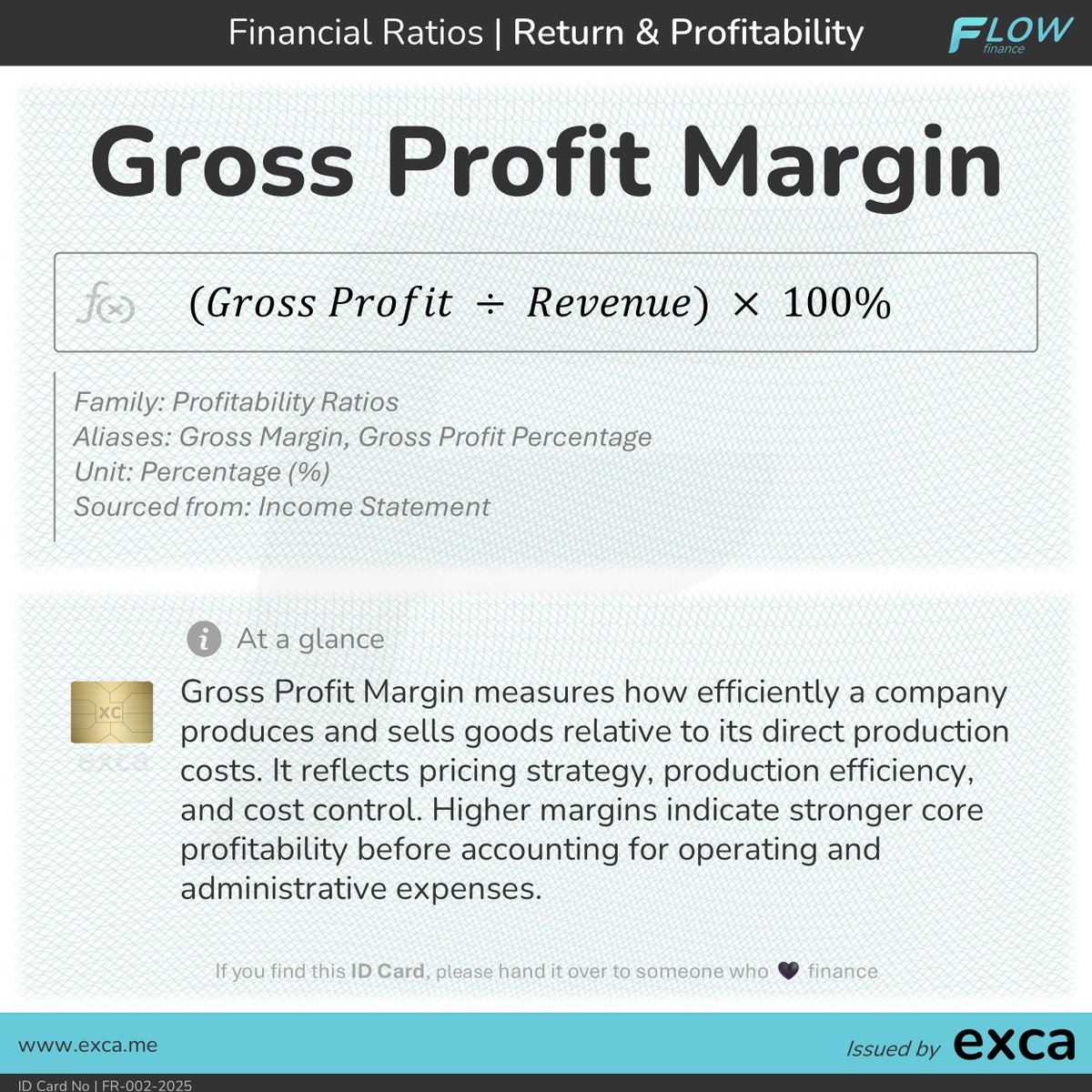 flowbyexca's tweet photo. Here comes Gross Profit Margin!
​
Gross Profit's smarter cousin! ​

It’s a metric smart CEOs never ignore.​
​
#FLOWfinance #finance #financialanalysis #financialstatements #financialratios #AlinFinance #ceo #cfo #excainsights #powerbi #ffIDCard https://t.co/fjubpwz2vr