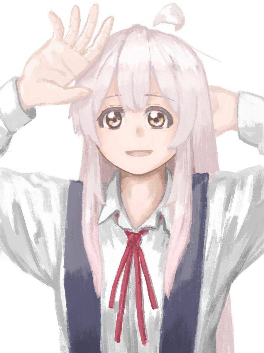 いちばん上のボタンをはずしてるまひろ #おにまいお絵描き