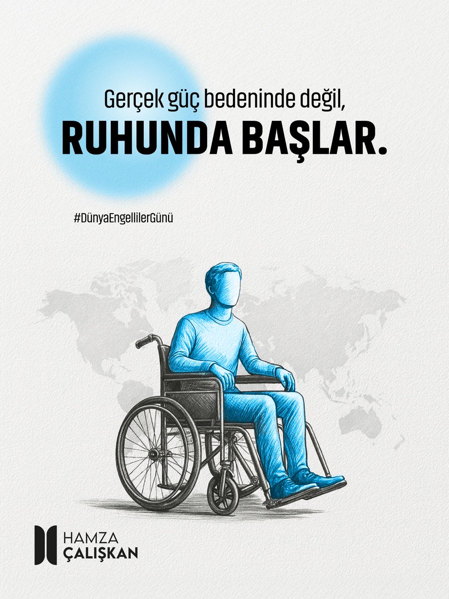 Azmiyle bize ilham veren, hayatın her alanında fark yaratan tüm kardeşlerimin 3 Aralık Dünya Engelliler Günü kutlu olsun.

Gerçek güç bedeninde değil, ruhunda başlar.
#DünyaEngellilerGünü #3Aralık