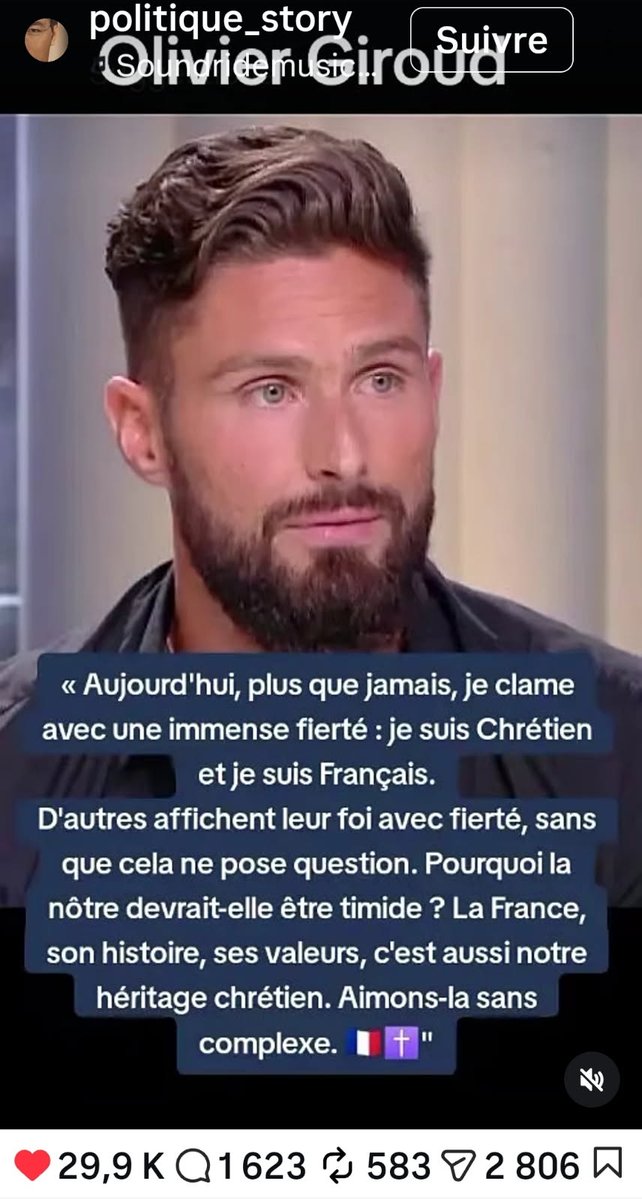 Si ce n est déjà le cas, la gauchosphere va lui tomber dessus en le traitant de facho car comme nous il est fier de son pays et de ses racines...
Bravo à @giroud