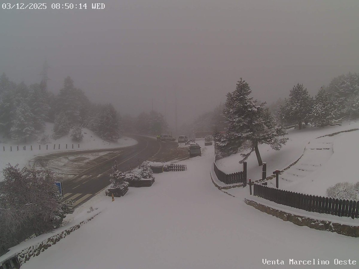 Otros pocos cm de nieve nueva en la Sierra de Guadarrama. Nevó en localidades ligeramente por encima de los 1000 msnm.