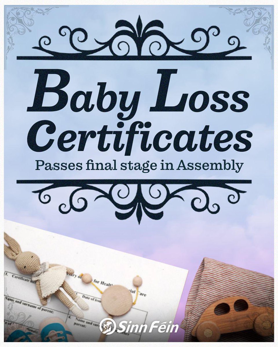 The Assembly has approved a new Baby Loss Certificate scheme for parents who suffer pregnancy loss before 24 weeks. 

This is a hugely progressive decision for families facing indescribable heartache. 

Everyone who worked to bring the scheme forward deserves great credit.🩷💙