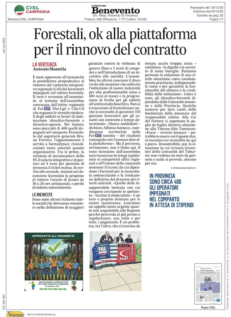 iannace_a's tweet photo. Settore Forestale Campania: Approvata all’unanimità la Piattaforma di Rinnovo del CIRL
#faic https://t.co/Hhz2ySXZLu