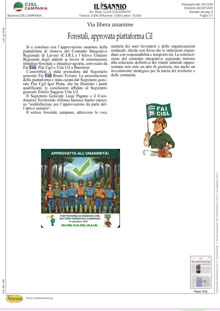 iannace_a's tweet photo. Settore Forestale Campania: Approvata all’unanimità la Piattaforma di Rinnovo del CIRL
#faic https://t.co/Hhz2ySXZLu