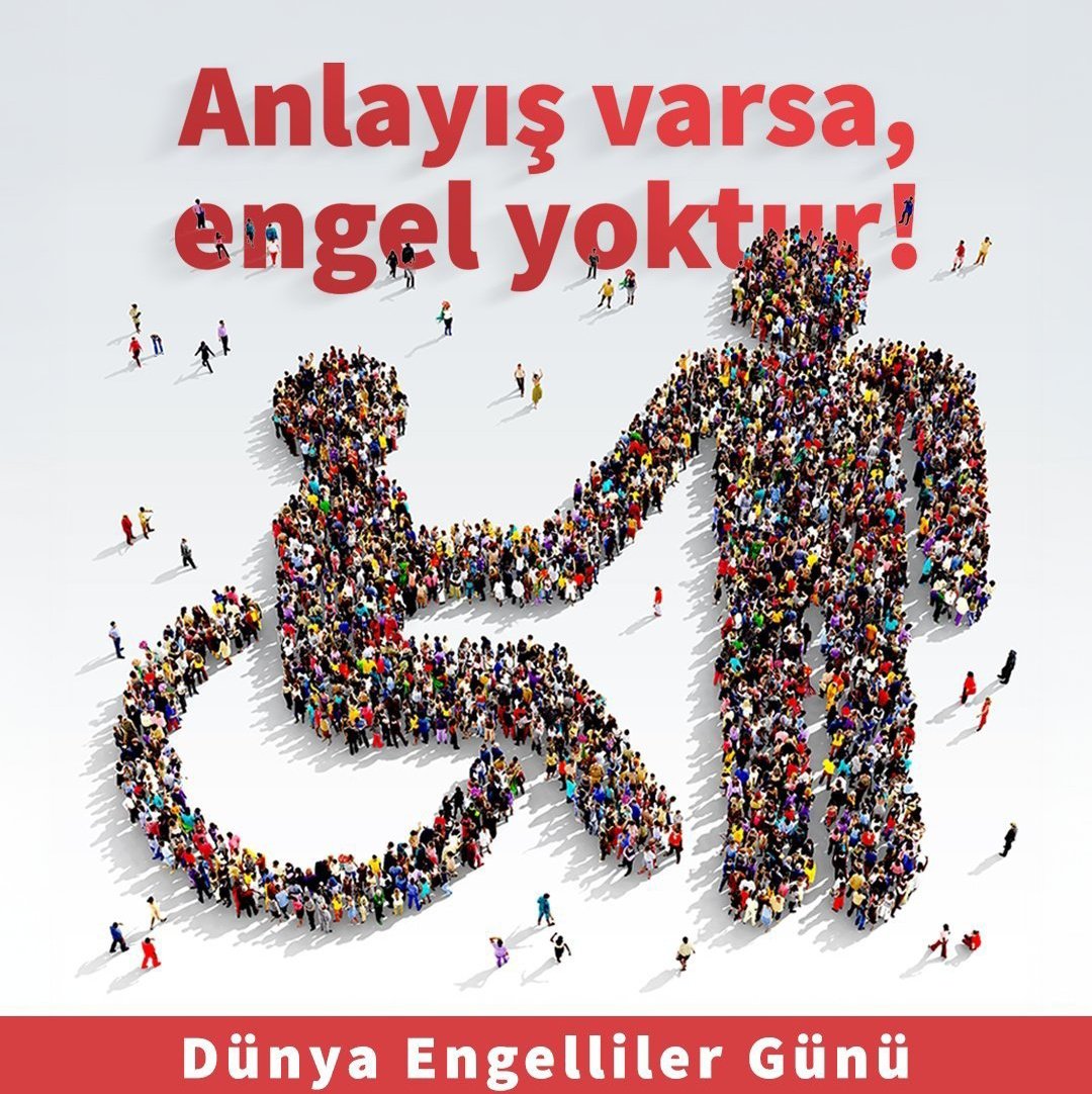3 Aralık Dünya Engelliler Günü’nde, engelli bireylere karşı toplumsal bilincin arttığı, farkındalığın ve sorumluluğun  oluştuğu, yaşam koşullarının kolaylaştırıldığı yarınlar olması dileğiyle....

 " Sevgi varsa engel yoktur "
#3AralıkDünyaEngellilerGünü
