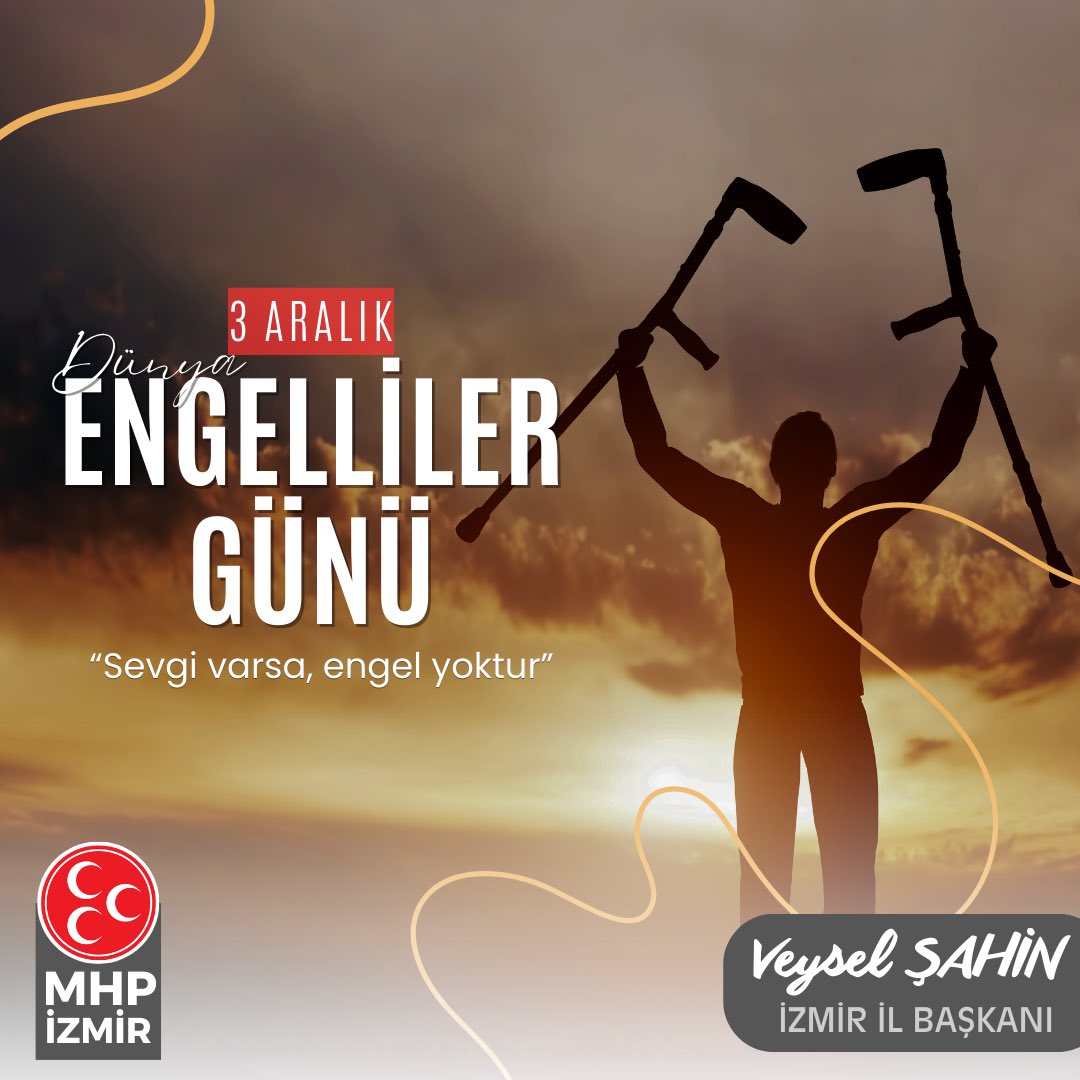 3 Aralık Dünya Engelliler Günü'nün; engelli bireylerimizin yaşamına dair toplumsal farkındalığı artırmasını diliyorum. Tüm engelli vatandaşlarımıza ve ailelerine sağlık ve huzur dolu bir yaşam temenni ediyorum. 

Engelleri azaltan her adımın, hep birlikte daha kapsayıcı ve güçlü