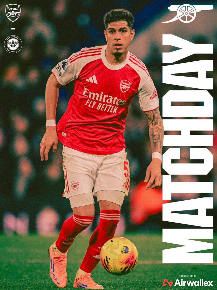Arsenal's tweet image. 🔴 𝗠𝗔𝗧𝗖𝗛𝘿𝘼𝙔 ⚪️

🆚 Brentford
🕢 7.30pm (UK)
🏆 Premier League
🏟️ Emirates Stadium

🤝 @Airwallex