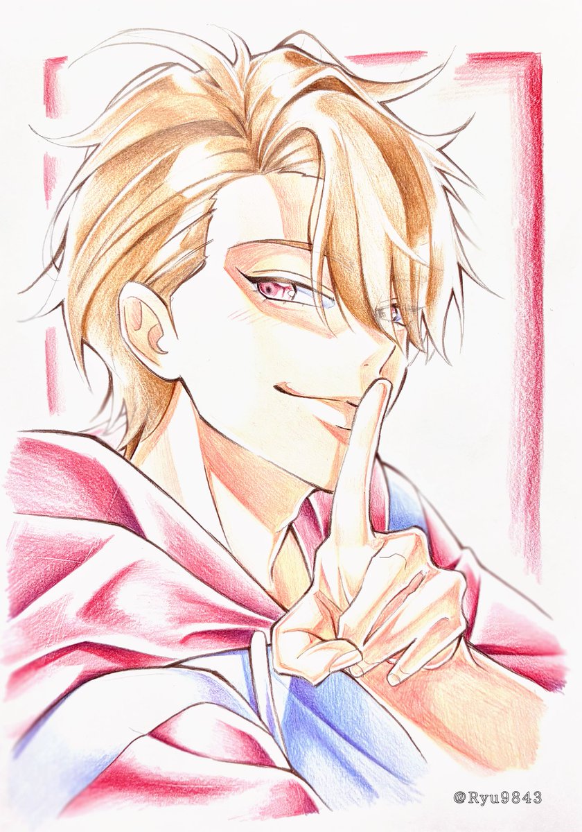 オリジナルイラスト描きました！ 久々に色鉛筆使ったけどめちゃ楽しい