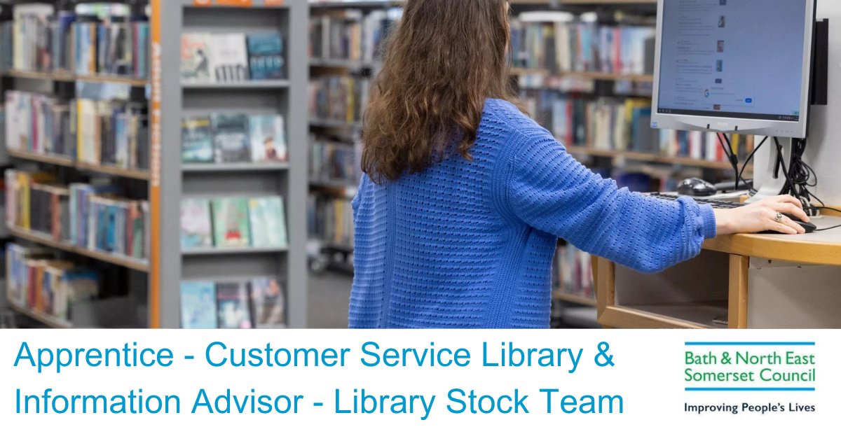 bathnesjobs's tweet image. We’re looking for an enthusiastic Library, Information &amp;amp; Customer Service Advisor Apprentice to join our Library Stock Team.

To apply: ow.ly/XQqu50XwVfp

#Apprentice #Libraries #Customerservices #Bath #Bristol #Improvingpeopleslives #Bathjobs #Bristoljobs

No agencies