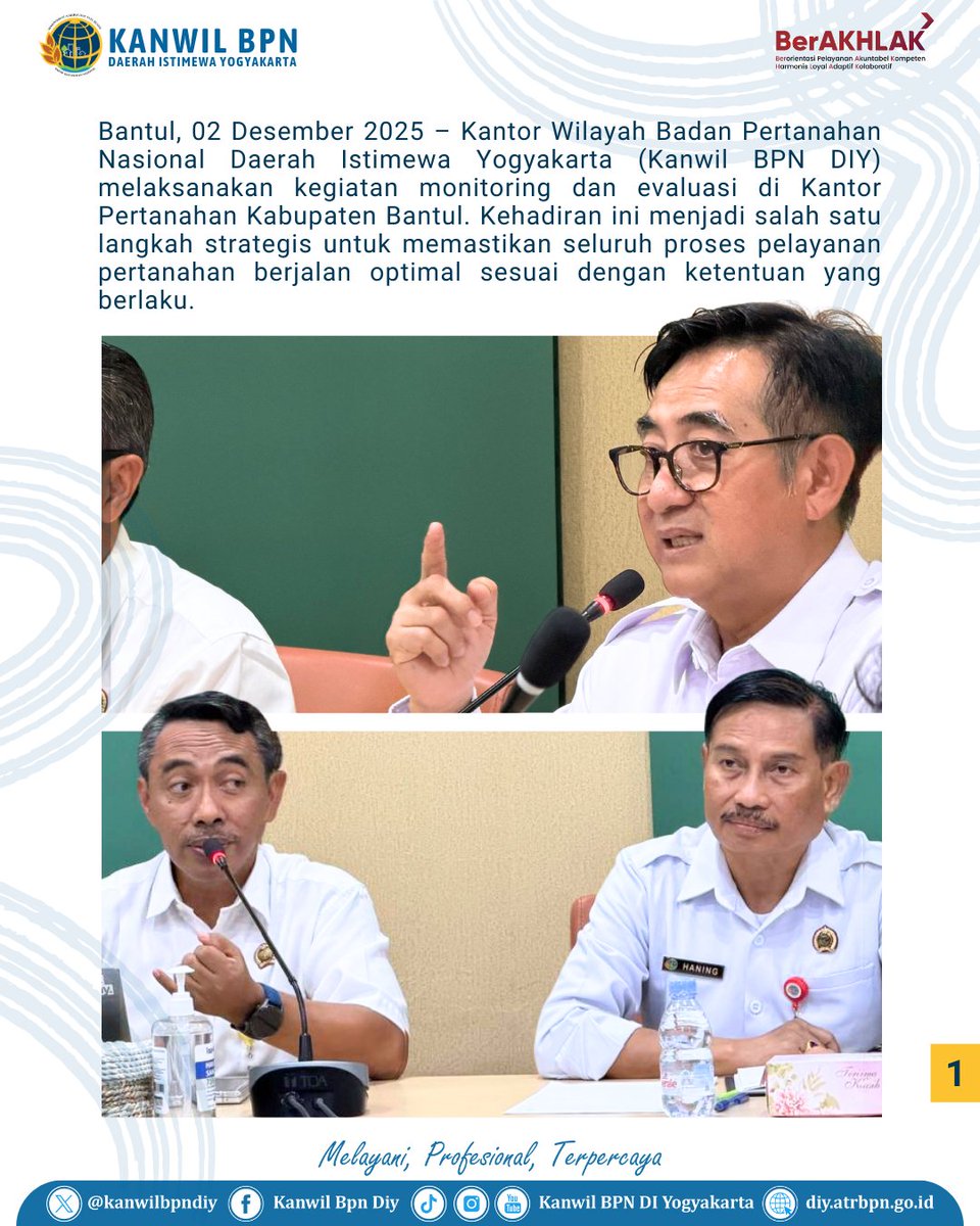 kanwilbpndiy's tweet image. Halo #SobATRBPN DIY,
KANWIL BPN DIY KAWAL OPTIMALISASI DAN PERCEPATAN LAYANAN PERTANAHAN DI KANTOR PERTANAHAN BANTUL

#MelayaniProfesionalTerpercaya

Selengkapnya di instagram.com/p/DRwjoDaiZzP/…