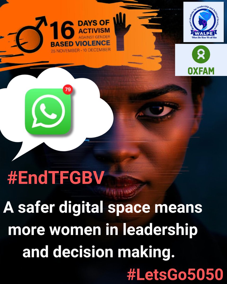 WalpeAcademy's tweet photo. #16DaysOfActivismAgainstGBV
How do we expect women to lead when deepfakes and manipulated content are used to shame them? How many aspiring women leaders have been pushed offline by bullying, hate speech and trolling?
#EndTFGBV
#LetsGo5050
@OxfaminZim @oxfamgb @OxfamIreland https://t.co/03rnaMMm4z