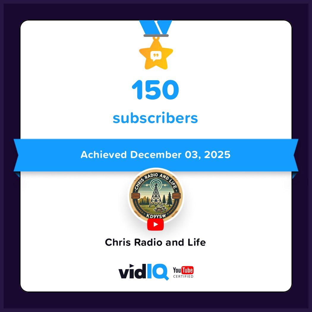 🏆 My YouTube channel achieved 150 subscribers on 3rd December 2025! Track and celebrate your own success today for free with <a href="/vidIQ/">vidIQ</a> vidiq.com/certificates/D…