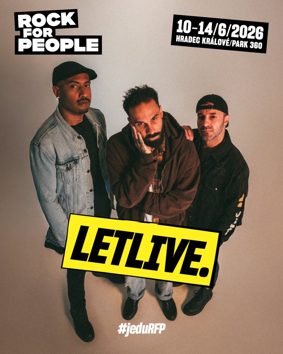 rockforpeople's tweet photo. 🎅 OZNAMUJEME - letlive.
letlive. nejsou jen kapela, jsou nezkrotitelným živlem. Vznikli v roce 2002 a rychle se stali nejenergičtější formací na alternativní scéně. 🔥
🎟️ @thisisletlive na #RockforPeople2026 ▶️ https://t.co/2GedlM0EQ6.
#jeduRFP #letlive #rockforpeople https://t.co/cjqJkCmV2J