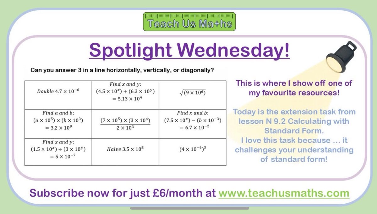 TeachUsMaths's tweet image. For slideshow lessons, accompanying worksheets, detailed pre-recorded videos and supporting documents, as well as complete courses…subscribe today at 
💚 teachusmaths.com 💚

#maths #teachers #students #homeeducation #keystage3 #gcse #teachusmaths