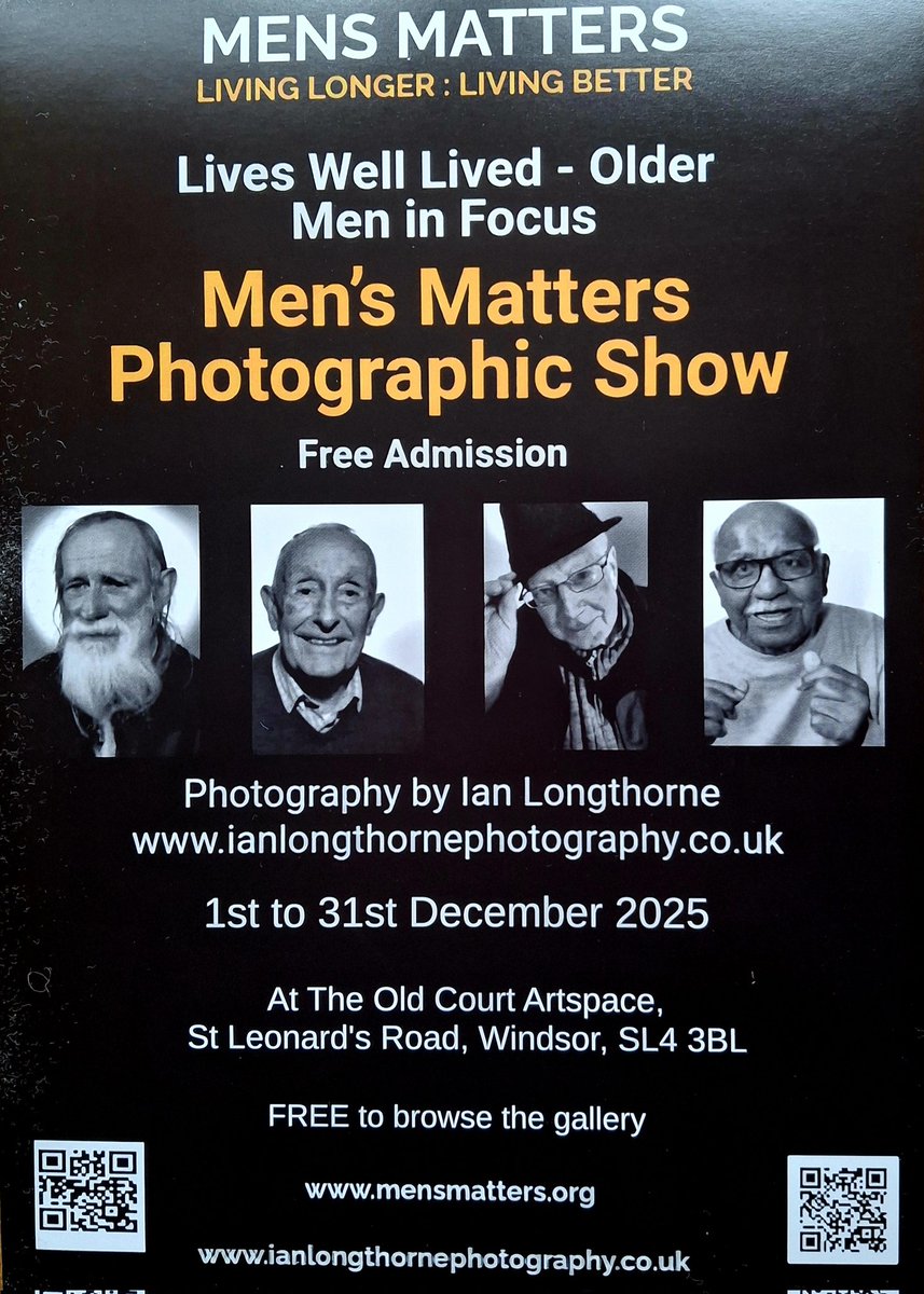 If you're in Windsor this month then please pop in to the Old Court Arts Centre on St Leonard's Road to view our photographic exhibition - Lives Well Lived: Older Men in Focus.