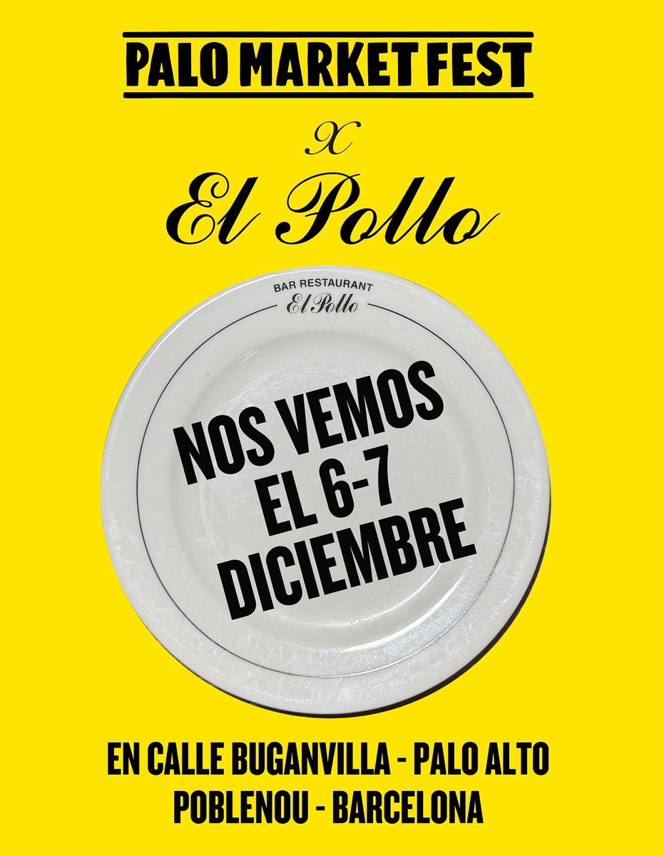 Tortillas brasas y fiesta: El Pollo aterriza en <a href="/PaloMarketFest/">PaloMarketFest .</a> #Barcelona…

Más in carlesalmagro.es/palomarket