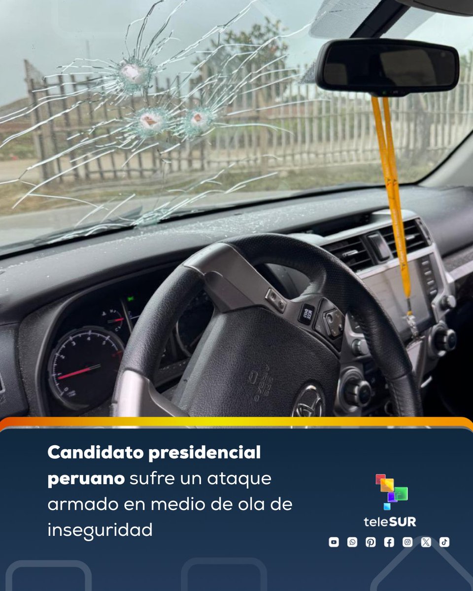 teleSURtv's tweet image. 📌El candidato presidencial peruano Rafael Belaúnde sufrió un ataque armado por presuntos sicarios, en medio de la inseguridad y el auge de las bandas del crimen organizado.

🔴El ataque ocurrió en el distrito de Cerro Azul, en el sur de #Lima, donde el aspirante del partido…